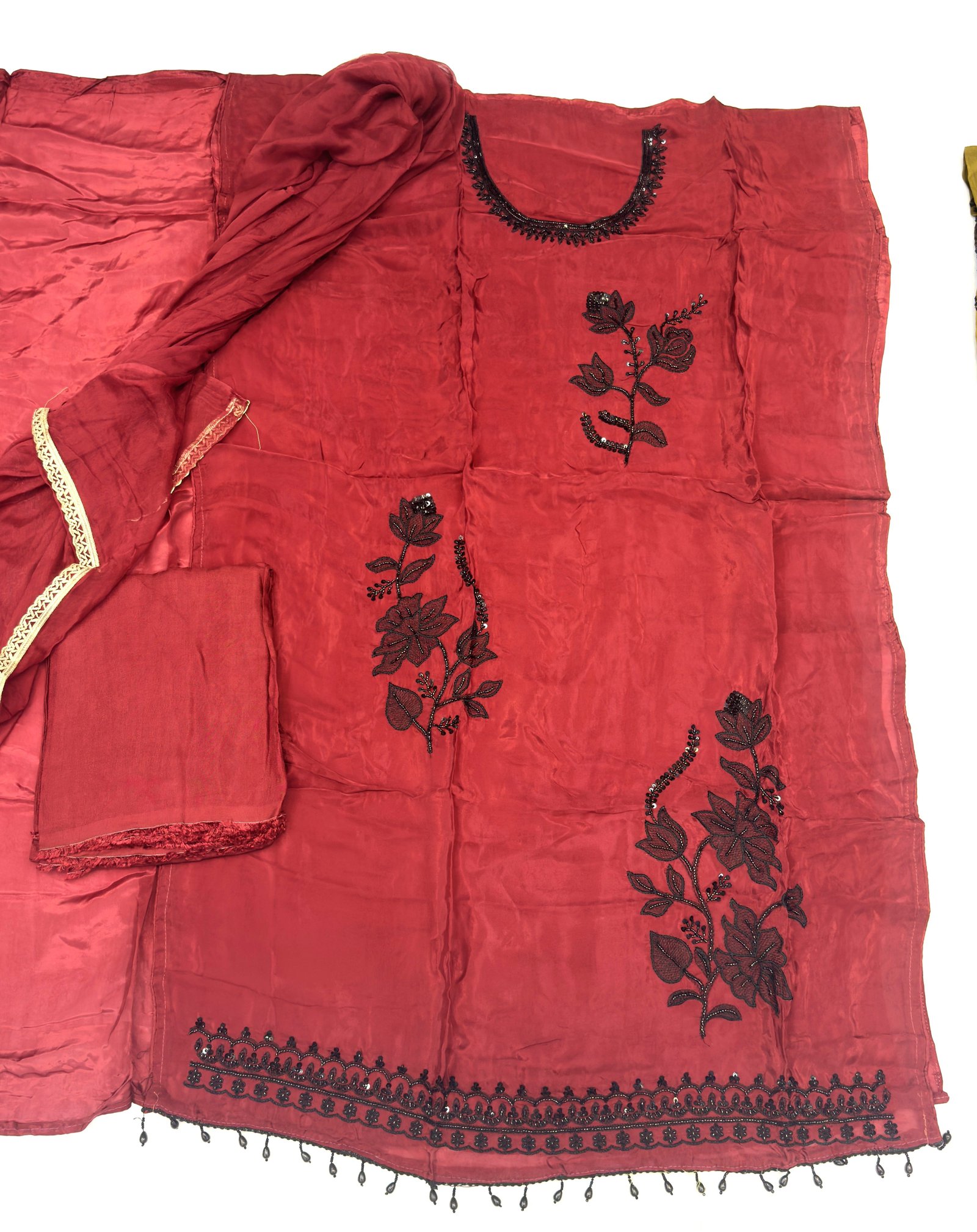 Vichitra Silk Heavy Thread-Cutdana Work Dhurandhar
