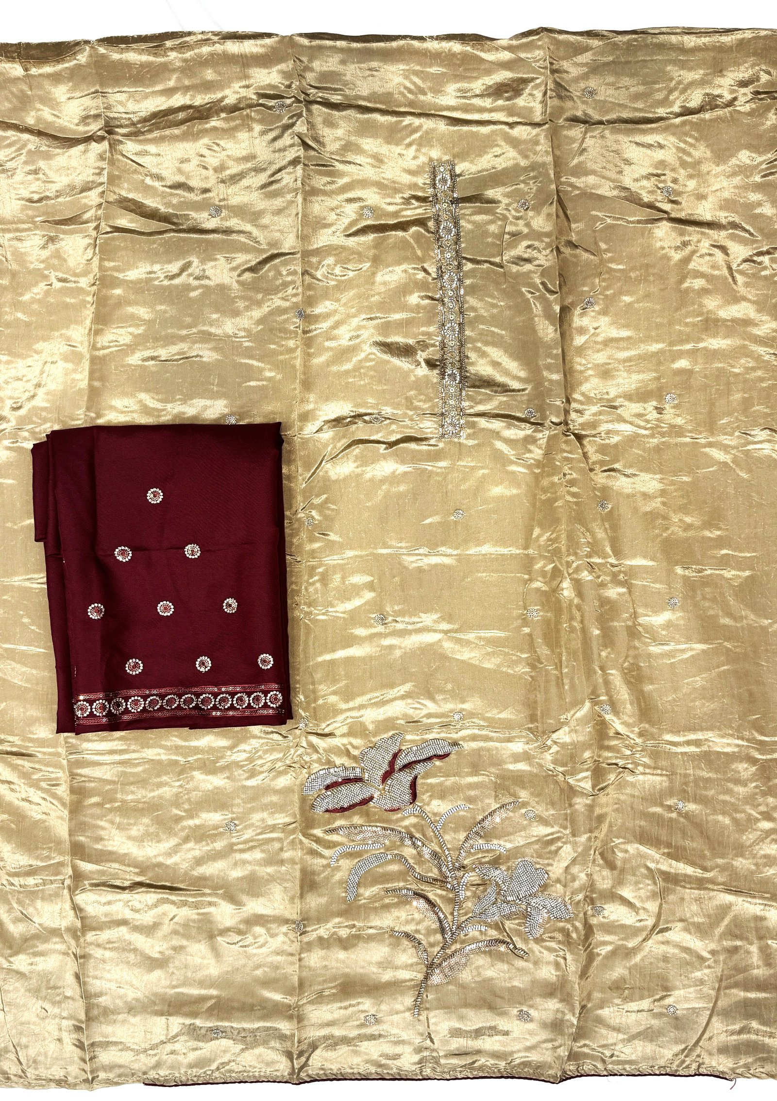 Crush Fabric Bottom Work Suit Gold