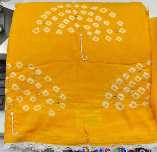 Cotton Bandhej Suit Umbrella Desing